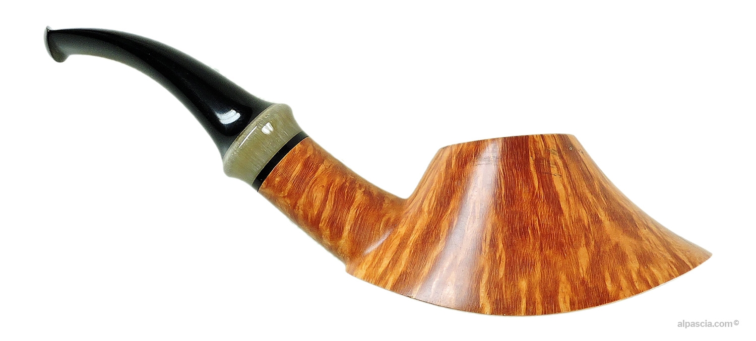 Alinetu by Daniele Carbini Smooth Natural Bent Volcano Pipe - right side view