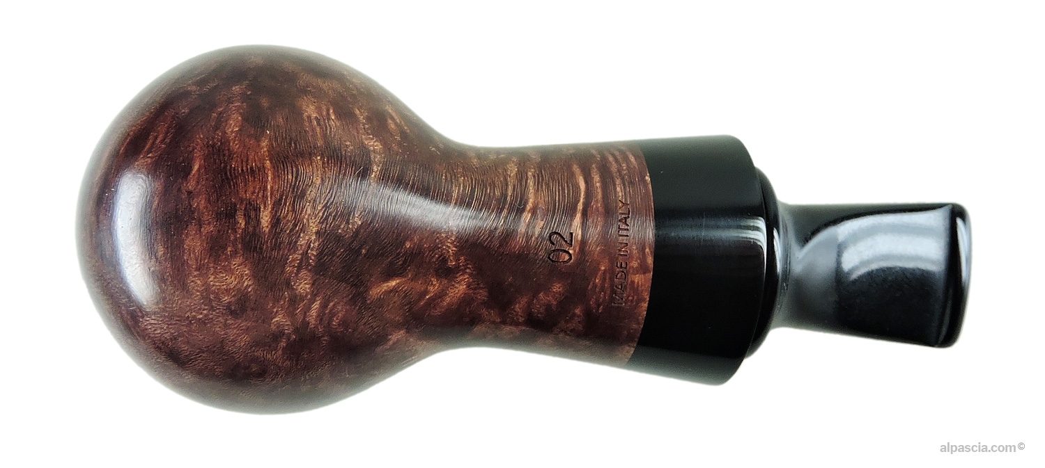Al Pascià Curvy Walnut Straight Smooth Pipe Model 02 - bottom view of the Reverse Calabash shank
