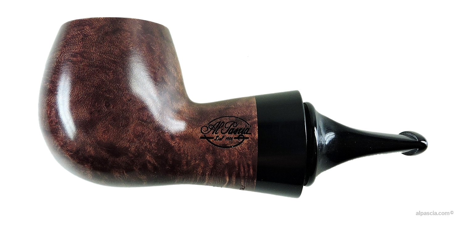 Al Pascià Curvy Walnut Straight Smooth Pipe Model 02 - left side view