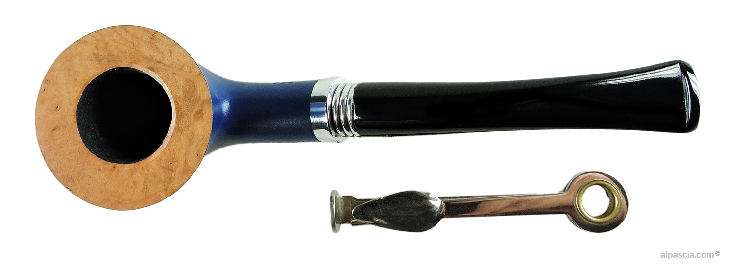 Pipa BigBen Spectrum 740 Bleu Matte 9mm - dettaglio del rim e del foro del braciere