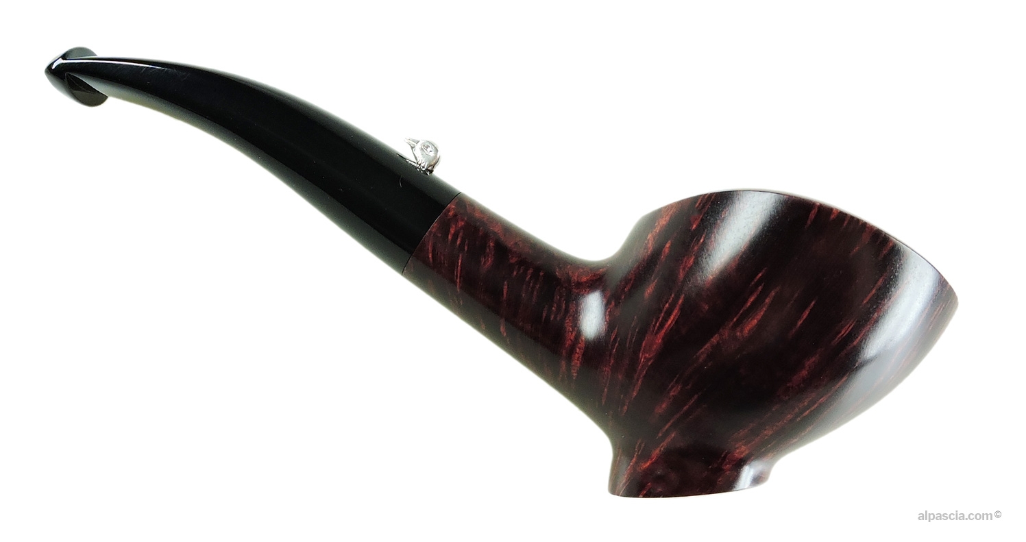 L'Anatra 1 Egg Smooth Bent Freehand Pipe - right side view showcasing the natural blonde grain