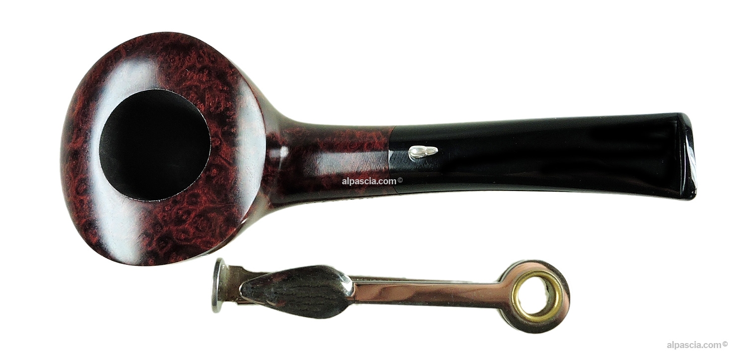 L'Anatra 1 Egg Smooth Bent Freehand Pipe - top view of the smooth rim and organic bowl contours