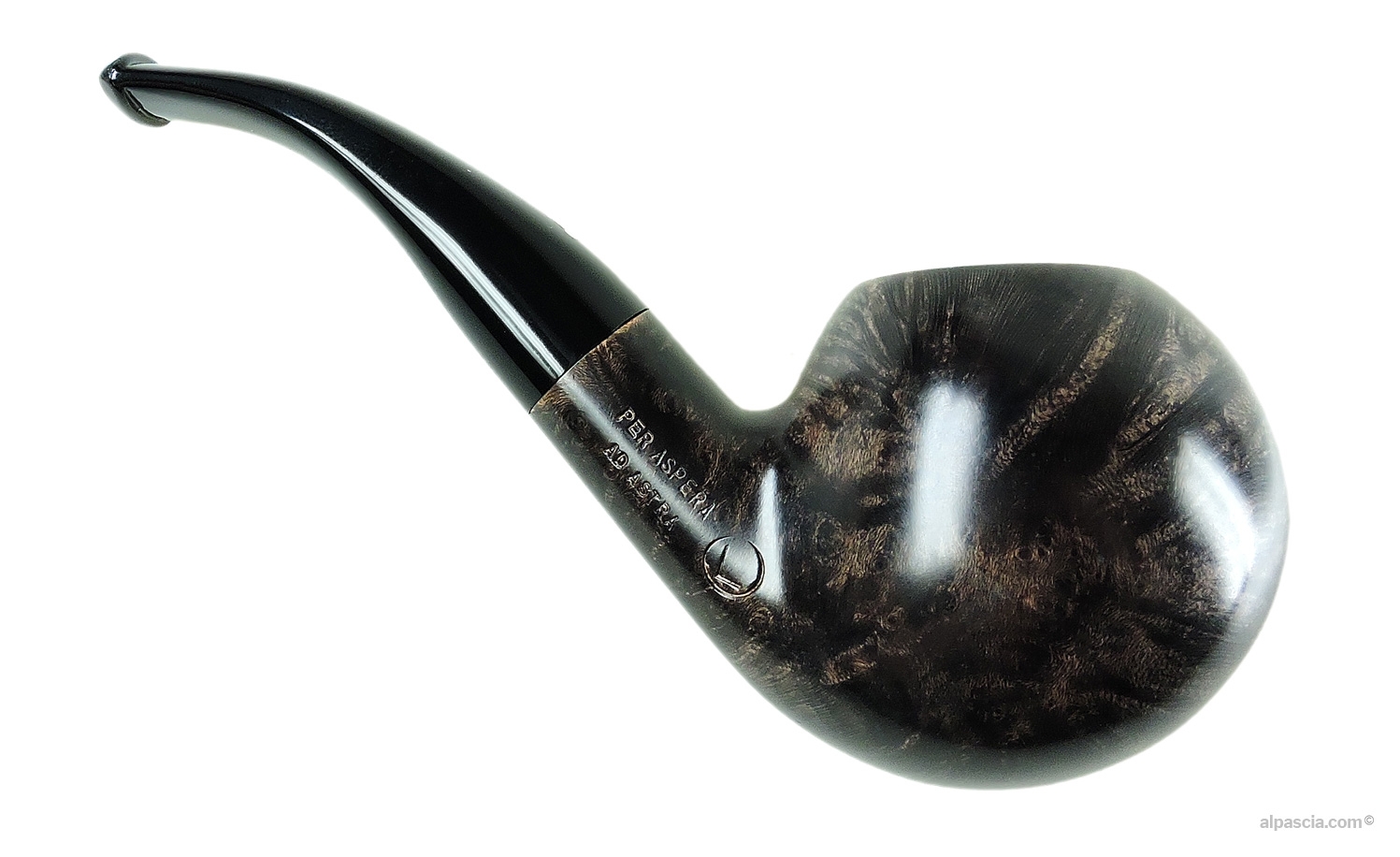 Ser Jacopo Niger L Smooth Bent Apple Pipe - right side view showcasing the smooth grain pattern