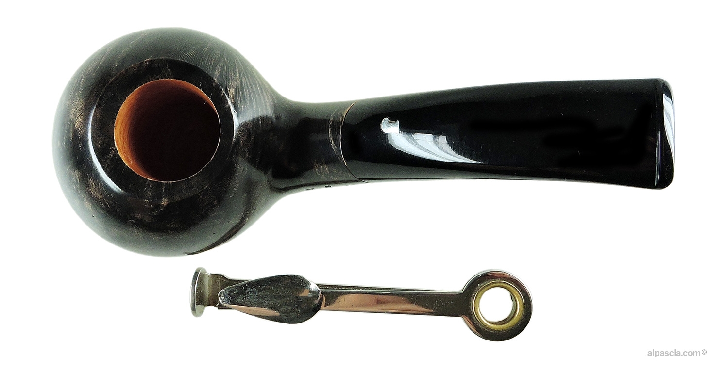 Ser Jacopo Niger L Smooth Bent Apple Pipe - top view of the polished rim and bowl opening