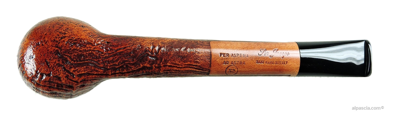 Ser Jacopo S2 Sandblasted Canadian Pipe - bottom view of the oval shank with official S2 stampings