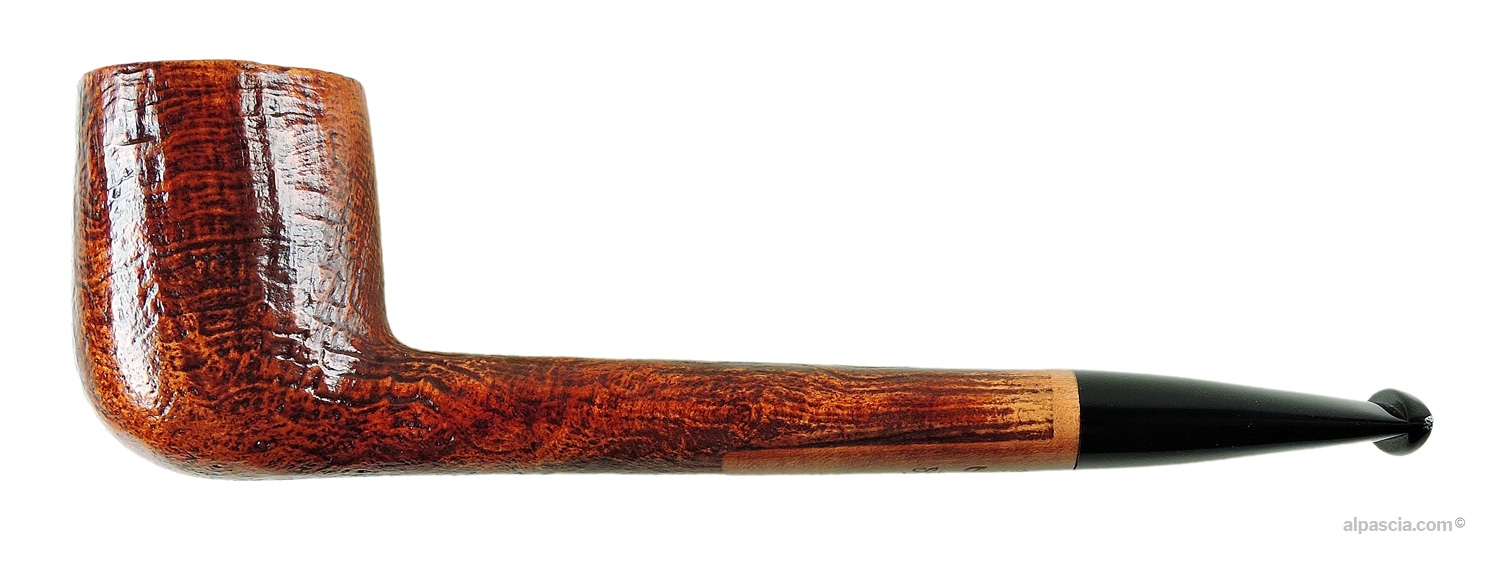 Ser Jacopo S2 Sandblasted Canadian Pipe - left side view showing the signature silver J on the stem