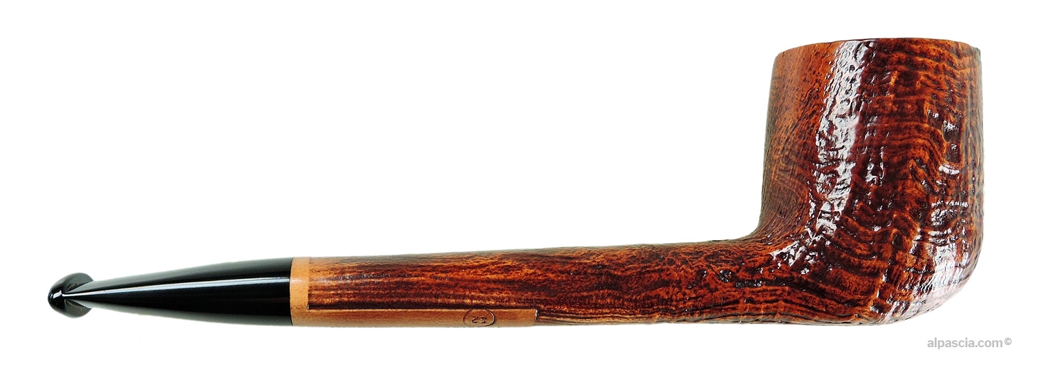 Ser Jacopo S2 Sandblasted Canadian Pipe - right side view showcasing the deep sandblasted grain