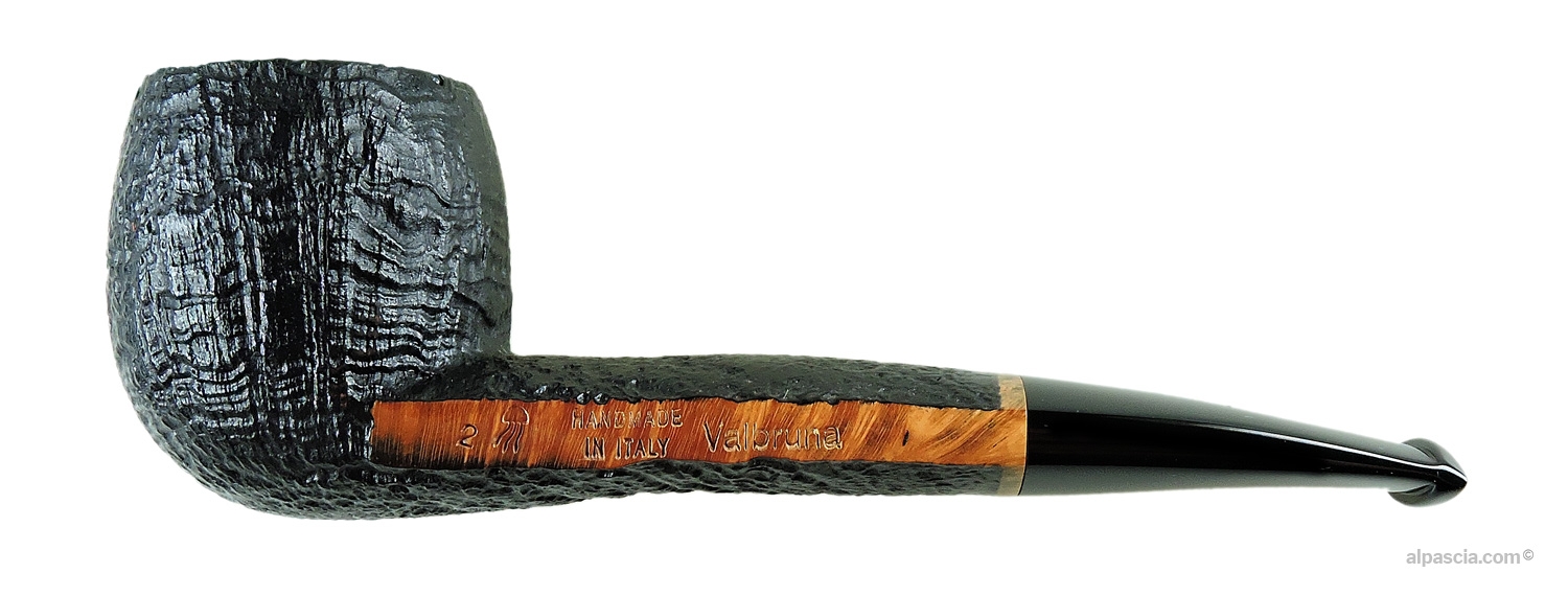 Valbruna Sandblasted 2 Jellyfish Pipe - left profile view of the straight sandblasted freehand shape