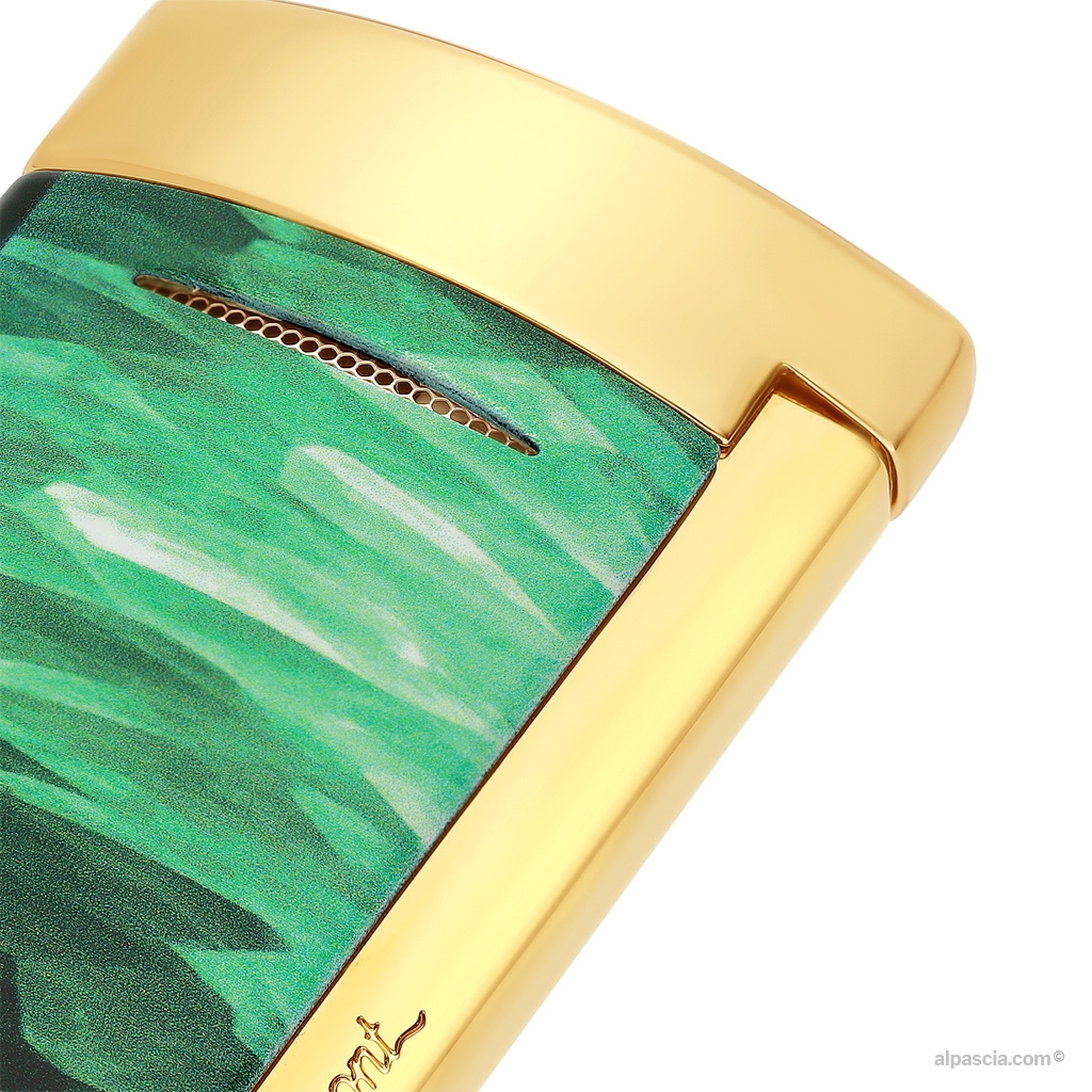 S.T. Dupont Minijet Lighter Green Géode Lacquer 010836 - close-up