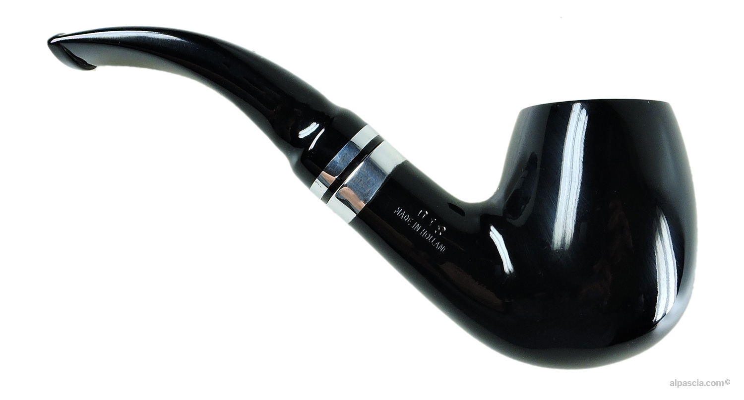 Pipa Big Ben Spectrum 018 Black Polish 9mm - vista laterale destra che evidenzia la linea del cannello