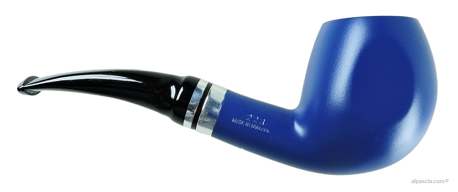 Pipa Big Ben Spectrum 223 Bleu Matte 9mm - vista laterale destra che evidenzia la sinuosità del cannello