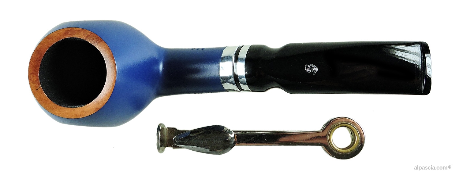 Pipa Big Ben Spectrum 223 Bleu Matte 9mm - vista dall'alto del rim opaco e del fornello