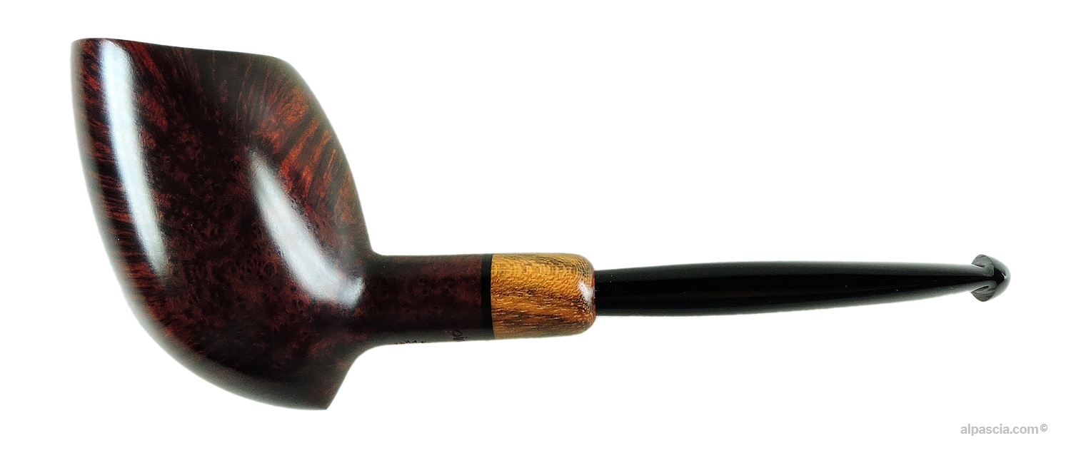 Pirocco Dark Smooth Straight Freehand Pipe - left profile view showcasing the unique straight sculptural silhouette and dark finish