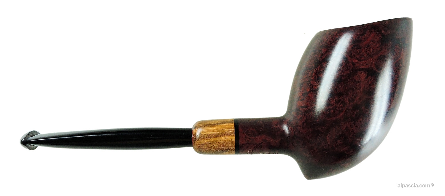 Pirocco Dark Smooth Straight Freehand Pipe - right side view highlighting the organic symmetrical lines of the dark polished bowl