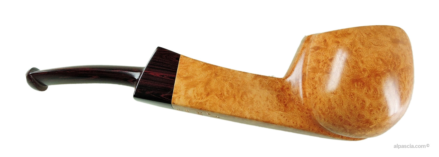 Gioacchino Sauro Smooth Semi-Bent Freehand Pipe - right side view highlighting the organic asymmetrical lines of the polished bowl
