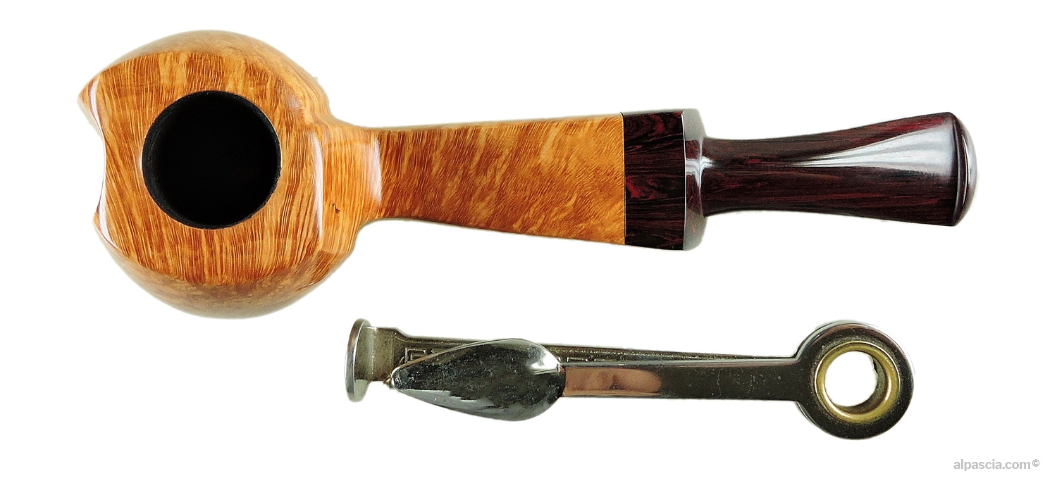 Gioacchino Sauro Smooth Semi-Bent Freehand Pipe - top view showing the natural smooth rim and tobacco chamber