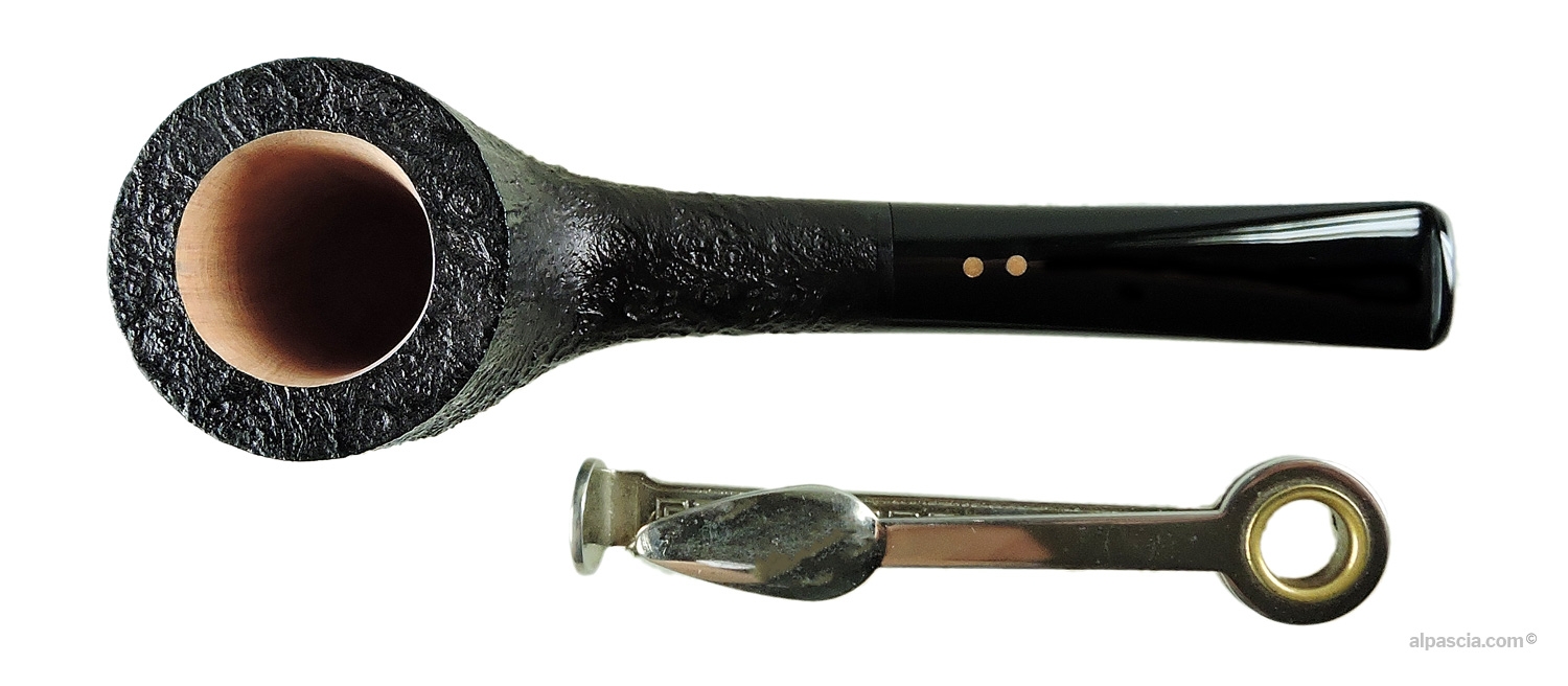 Radice Silk Cut Sandblasted Straight Billiard Pipe - top view showing the textured rim and tobacco chamber