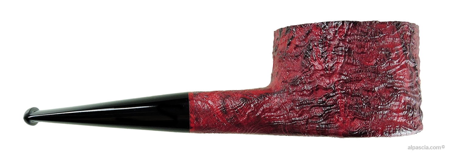 Radice Silk Cut Sandblasted Straight Pot Pipe - right side view highlighting the thick-walled bowl geometry