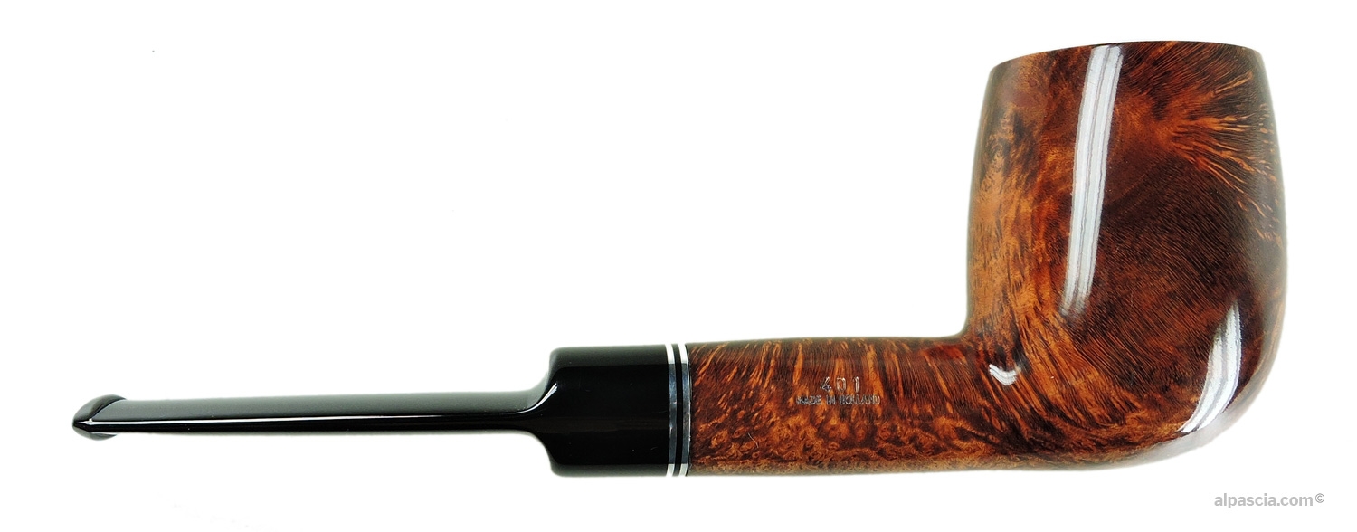 Pipa BigBen Giant Tan Polish 401 Billiard Liscia - vista laterale destra che mostra le venature naturali della radica