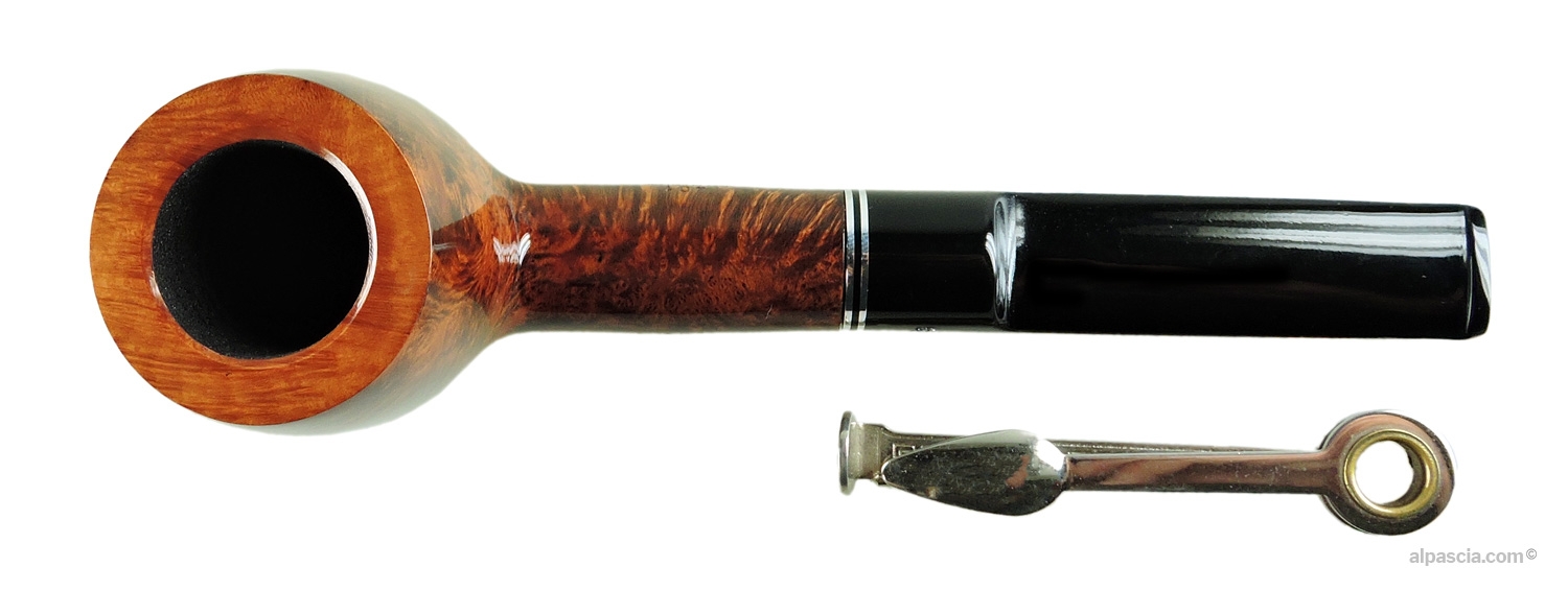 Pipa BigBen Giant Tan Polish 401 Billiard Liscia - vista dall'alto del rim liscio e del capiente fornello