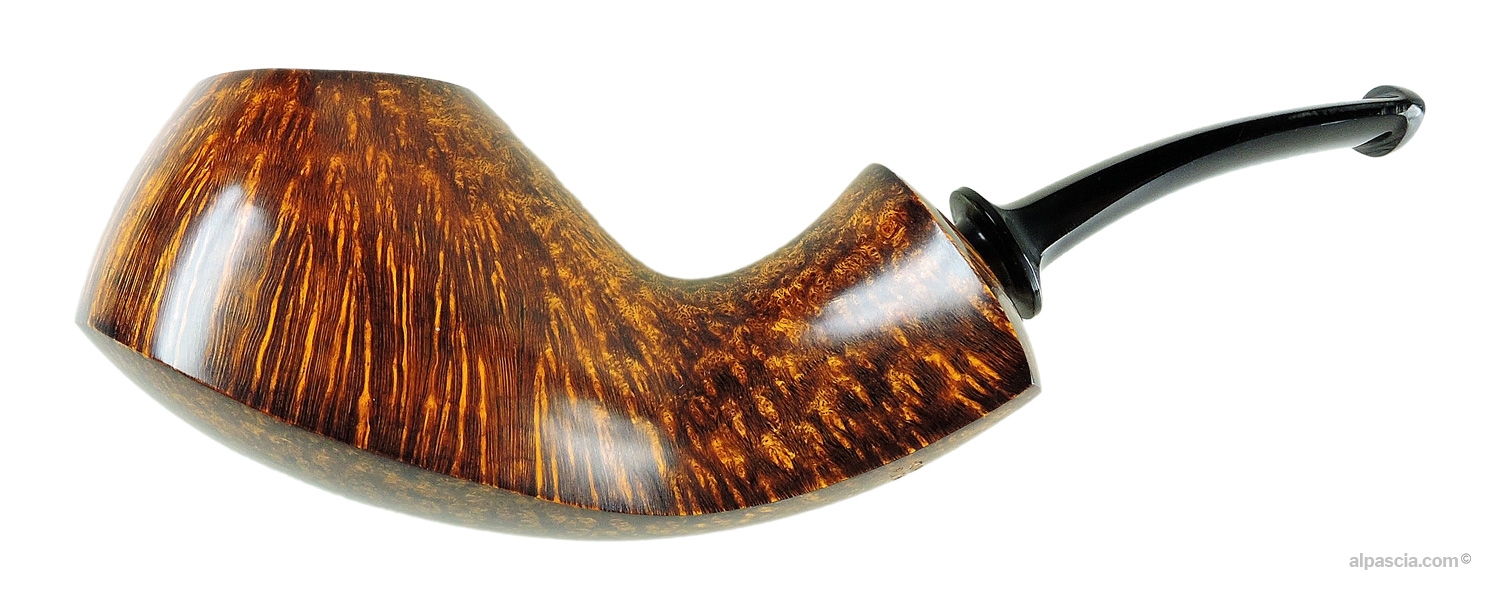 Davide Iafisco Smooth Volcano Pipe - left profile view showcasing the dramatic conical freehand silhouette and straight grain