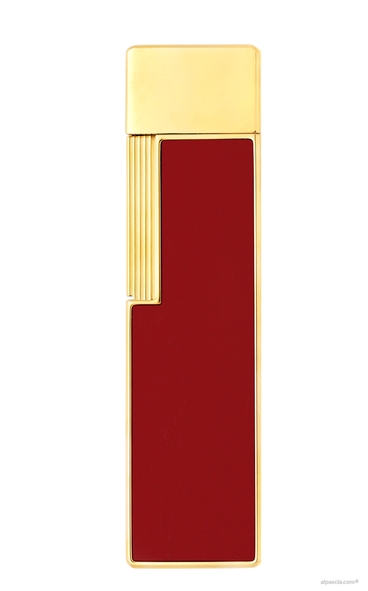 S.T. Dupont Twiggy Burgundy Lacquer Lighter 030030 - front view showcasing the elegant design and minimalist aesthetic