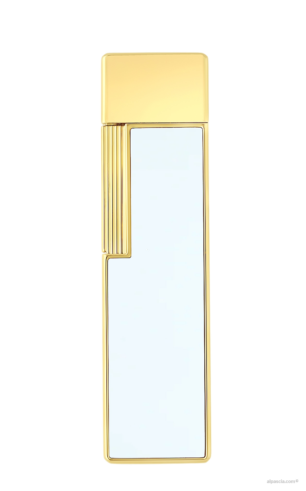 S.T. Dupont Twiggy White Lacquer Lighter 030031 - right side view highlighting the smooth, polished white finish