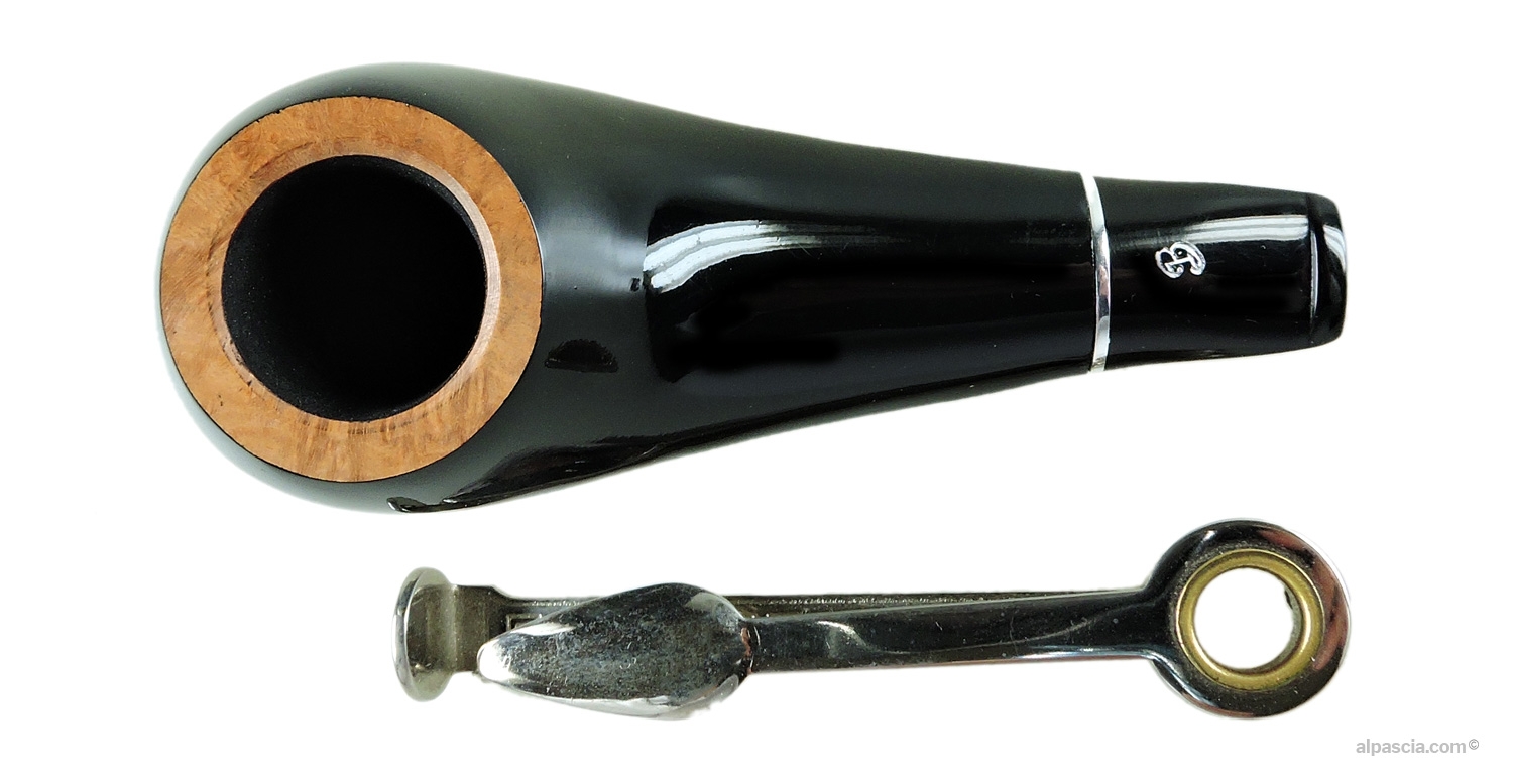 Pipa Big Ben Pipo Black Polished - vista dall'alto del rim naturale e del fornello rotondo proporzionato