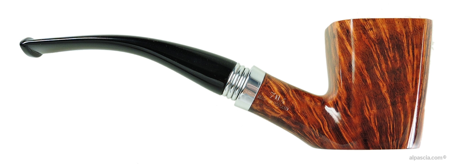 Pipa Big Ben Standard 704 Liscia Curva - vista laterale destra che evidenzia la sfaccettatura ottagonale del fornello