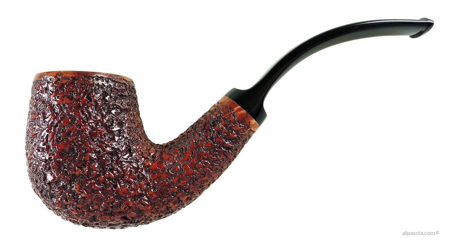 Ser Jacopo R1 B 2 Maxima Curved Pipe - left profile view showcasing the giant bent billiard silhouette and deep rusticated texture