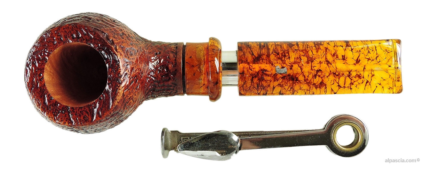 Ser Jacopo Delecta S2 C Straight Pipe - top view showing the sandblasted rim and perfectly rounded tobacco chamber