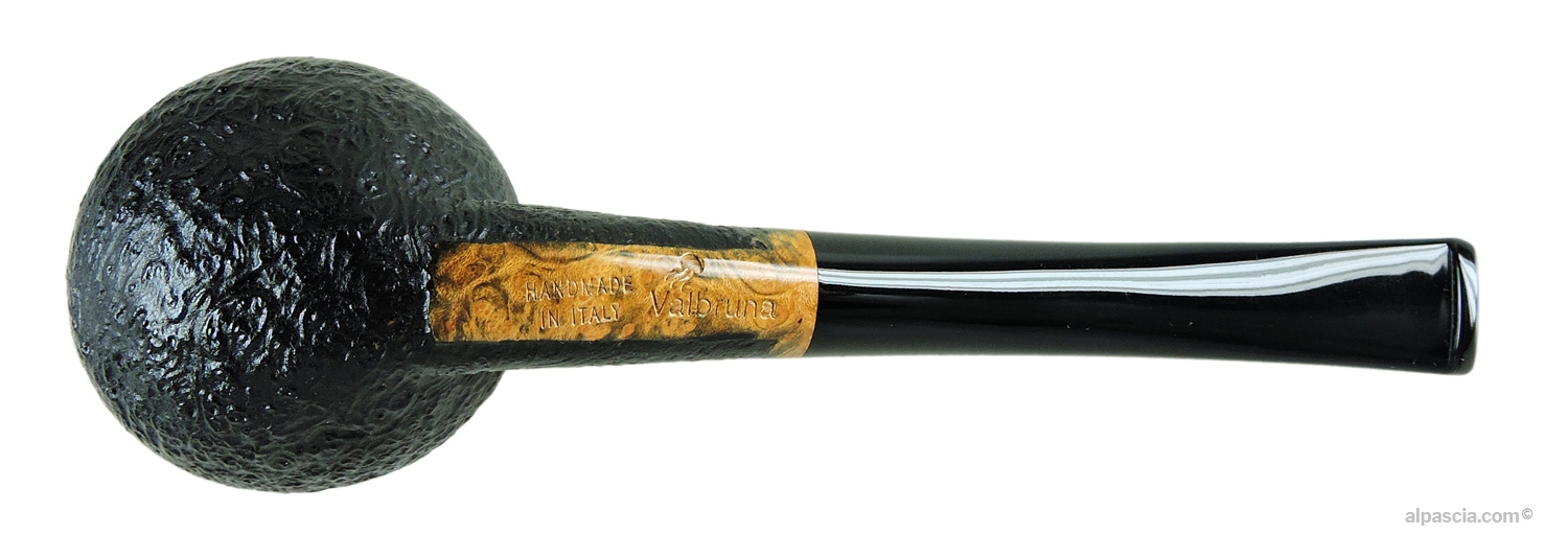 Valbruna Sabbiata 1 Meduse Half-Bent Rhodesian Pipe - top view showing the textured rim and wide tobacco chamber