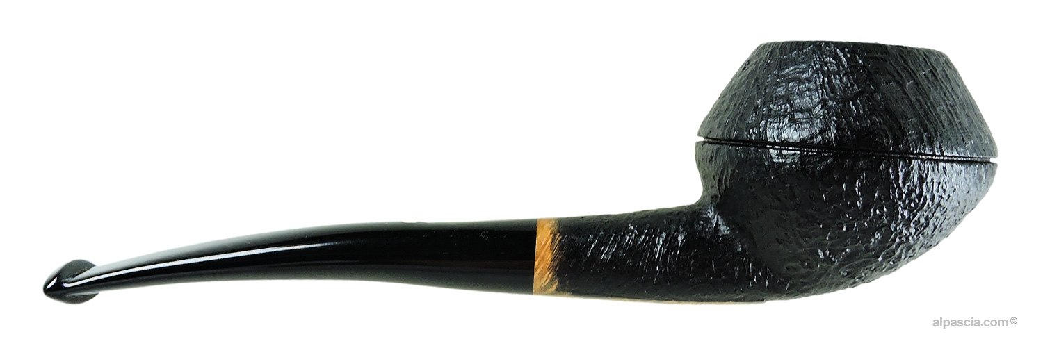 Valbruna Sabbiata 1 Meduse Half-Bent Rhodesian Pipe - right side view highlighting the dual score lines and fluid half-bent shape