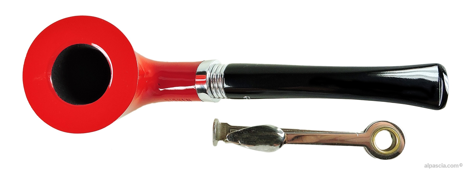 Big Ben Spectrum 740 Red Polish Curved Pipe - top view showing the polished rim and tobacco chamber