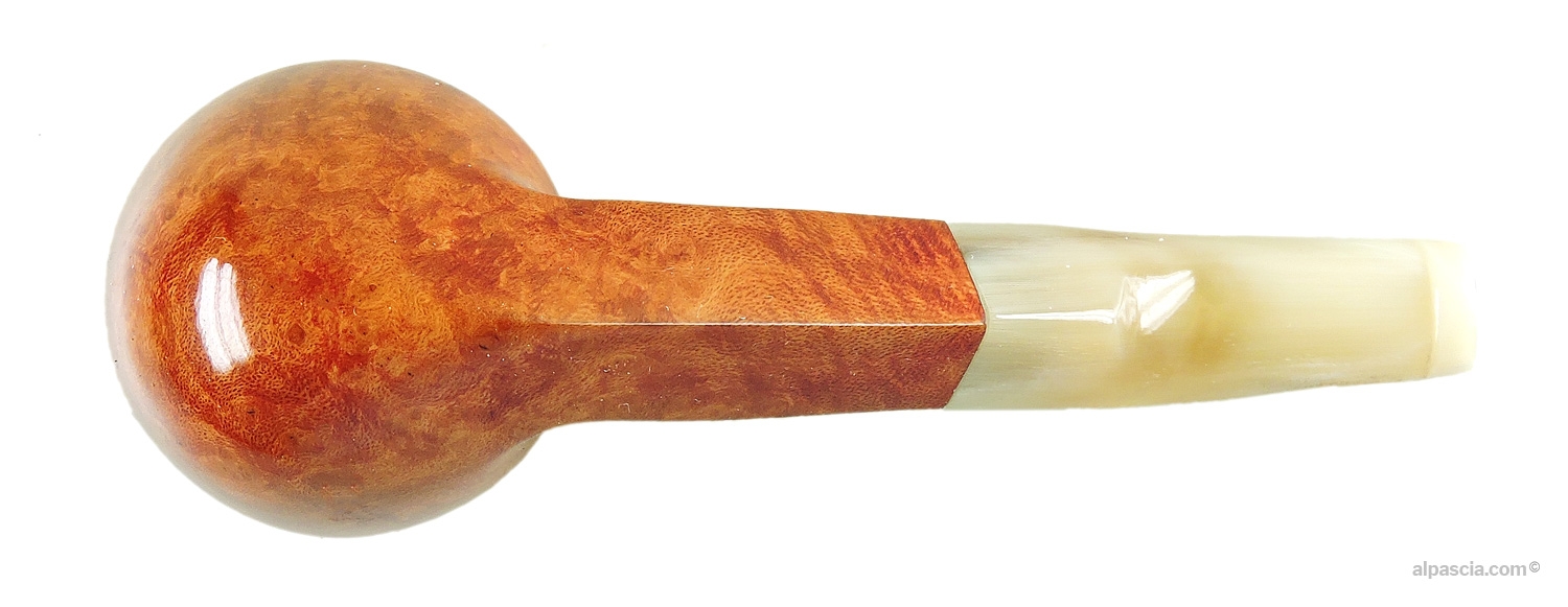 Big Ben Shepherd Nature Polish 472 Rhodesian Pipe - bottom view of the curved shank displaying authentic Big Ben nomenclature stamps