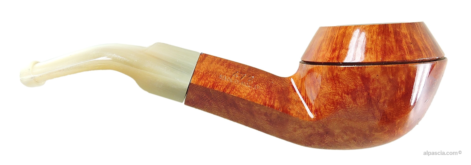 Big Ben Shepherd Nature Polish 472 Rhodesian Pipe - right side view highlighting the light briar grain and natural texture of the horn