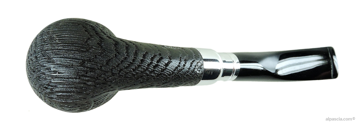 Chacom Morta Spigot 43 Curved Pipe - bottom view of the curved shank displaying authentic Chacom nomenclature stamps