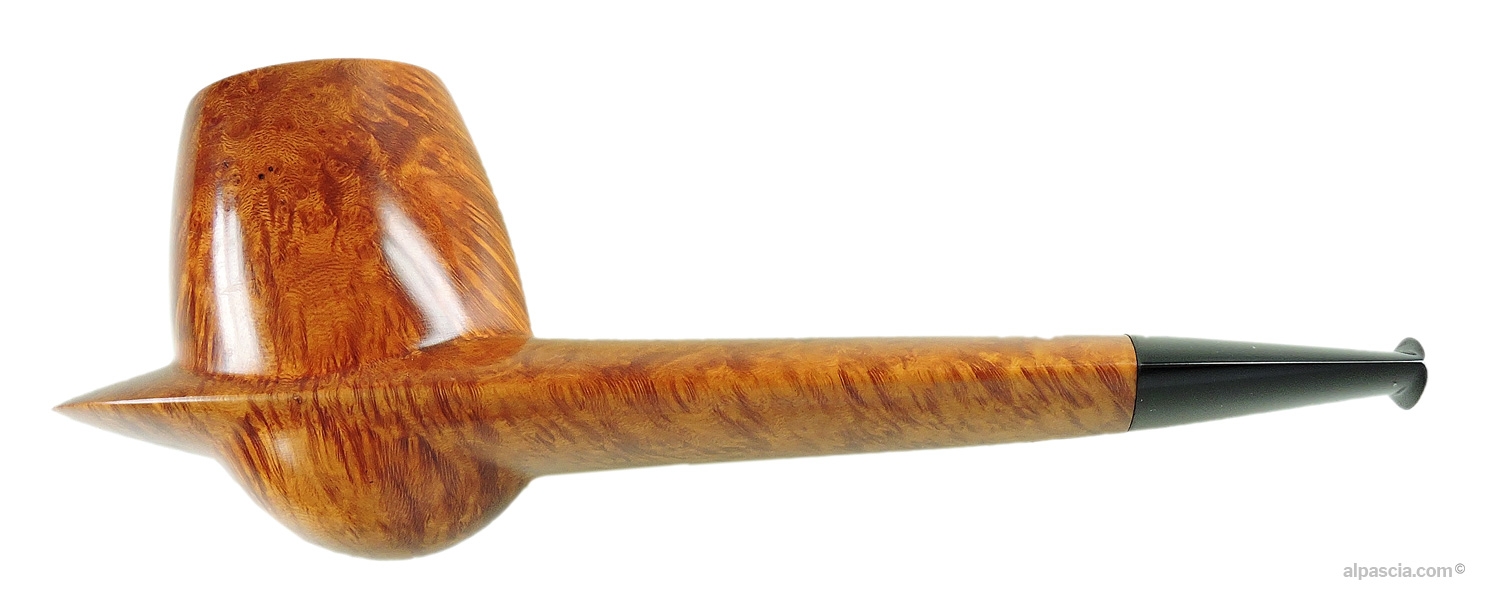 Pipa Alinetu Forma Libera Liscia Naturale - vista di profilo del modello dritto con finitura chiara e cannello a canna piatta