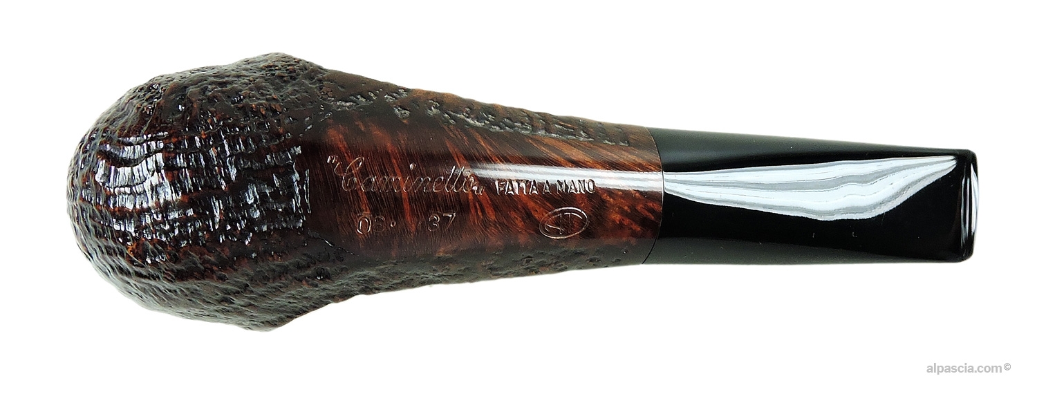 Caminetto Sandblasted Group 6 Cobra Pipe - bottom view displaying authentic Caminetto Group 6 nomenclature stamps