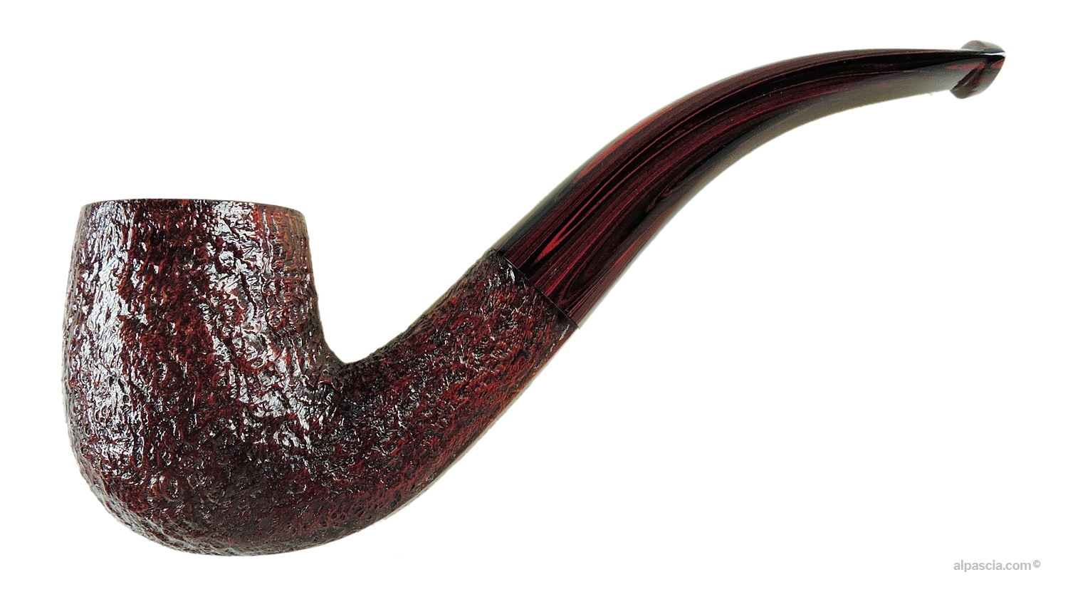 Dunhill Cumberland 6102 Group 6 Pipe - left profile view showcasing the oversized bent billiard silhouette and the white spot on the brindle stem