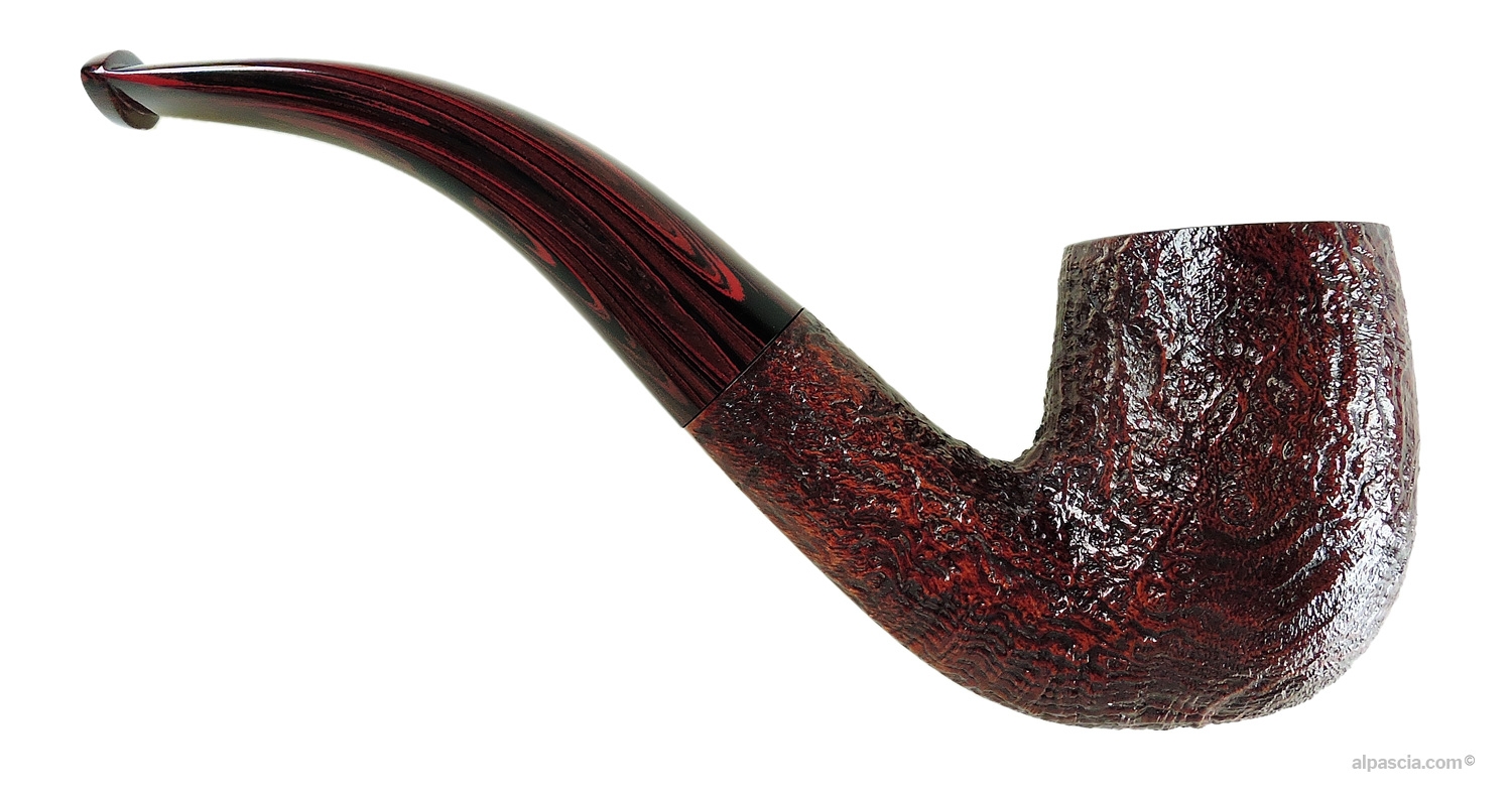 Dunhill Cumberland 6102 Group 6 Pipe - right side view highlighting the classic brown sandblasted texture along the bowl and shank