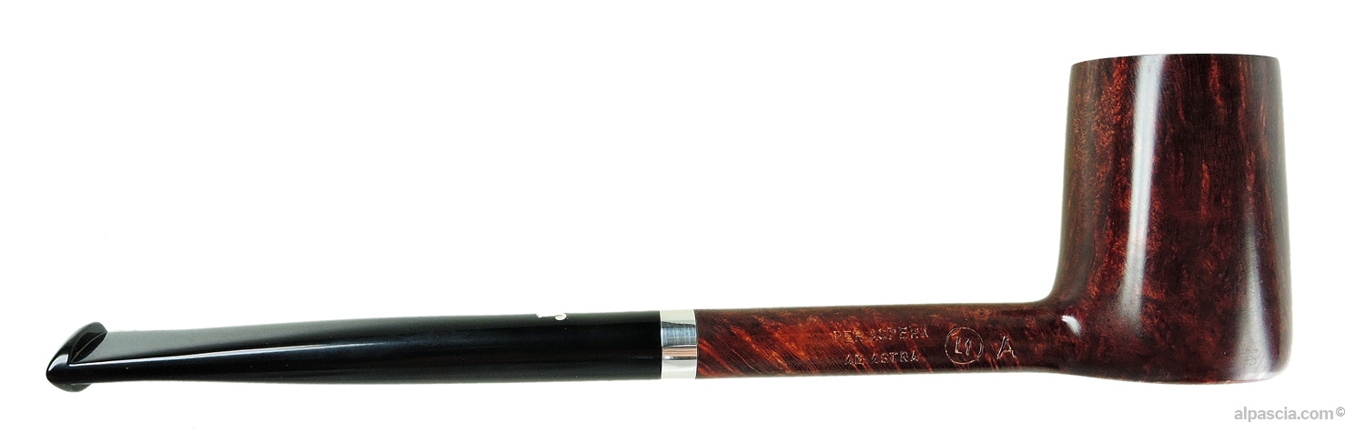 Ser Jacopo L1 A Smooth Billiard Pipe - right side view highlighting the warm stain and vertical briar grain along the billiard bowl