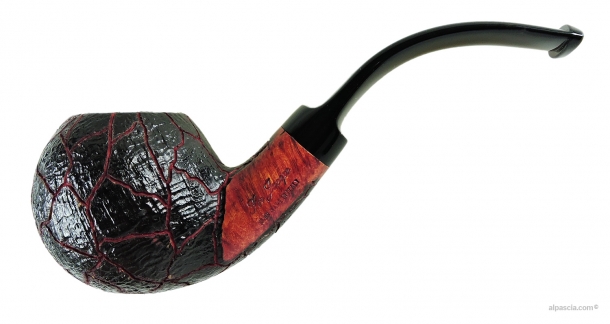 Ser Jacopo S1 Maior A Sandblasted and Carved Bent Apple Pipe