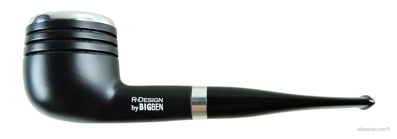 Big Ben R-Design Black Matte 484 S Pipe - Straight matte black Pot profile with polished metal rim