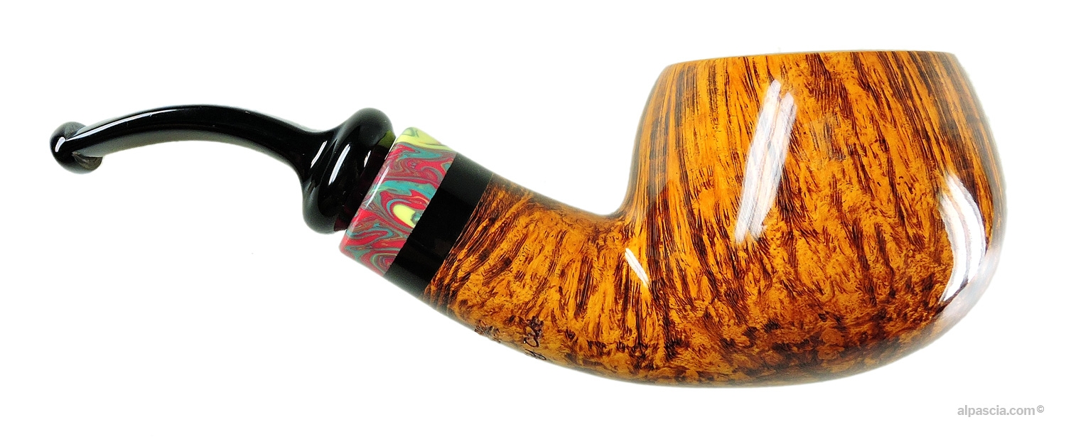 Pipa Peder Jeppesen Ida Gr. 5 Liscia Curva - Vista laterale destra della radica liscia di altissimo grado
