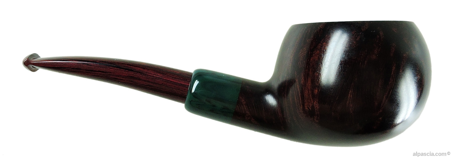 Pipa Pirocco Liscia Semi Curva Tomato - Vista destra che mostra lo spessore delle pareti e la venatura