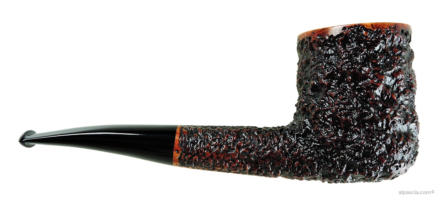 Pipa Radice Rind Oil Cured Billiard - Vista destra che mostra l'alternanza tra zone rusticatè e porzioni lisce
