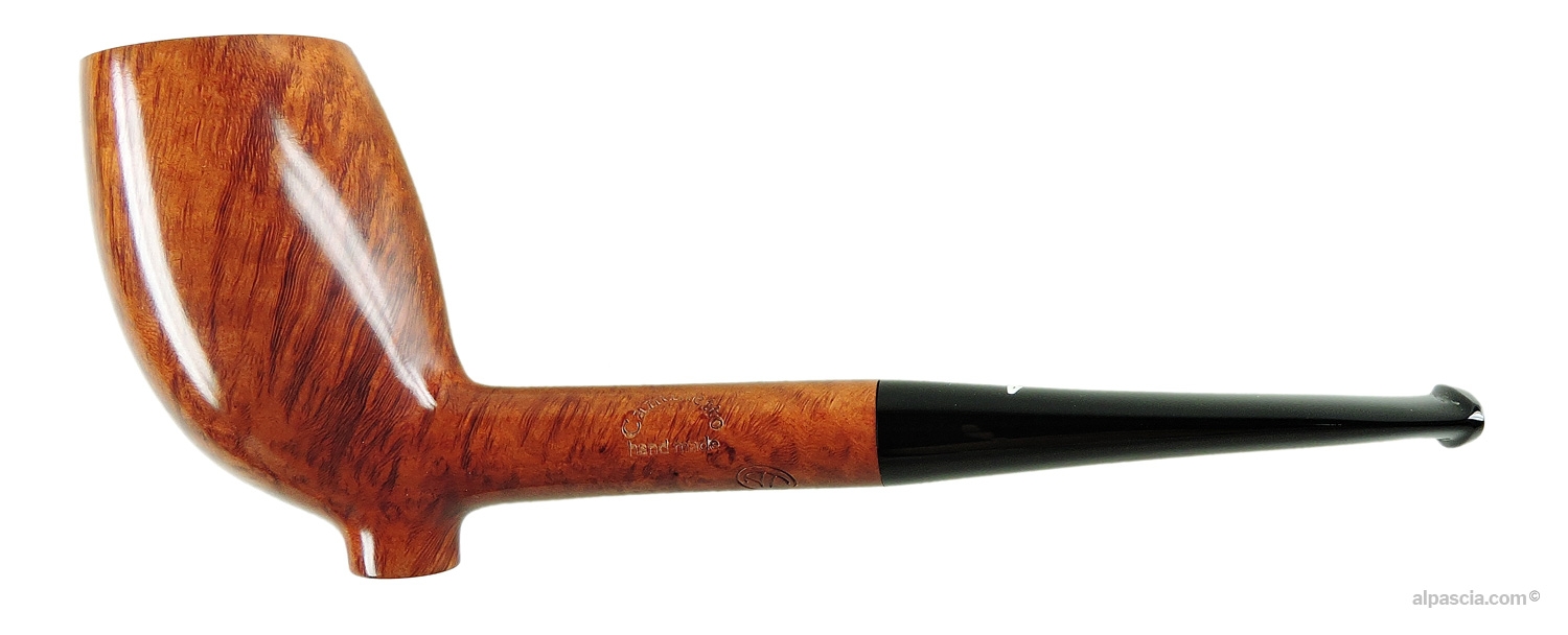 Caminetto Genovese Smooth Pipe - Straight side profile highlighting the oval shank and polished finish