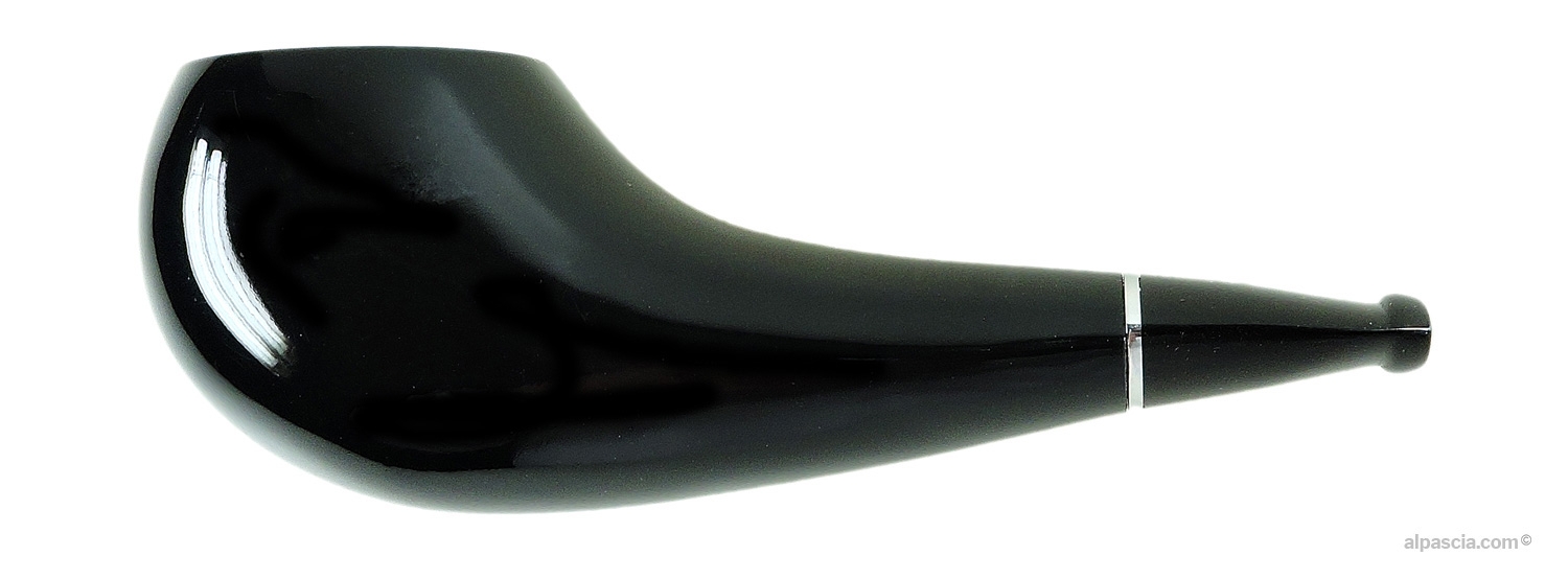 Big Ben Pipo Black Polished Pipe - Side profile of the iconic compact pocket shape in high-gloss black