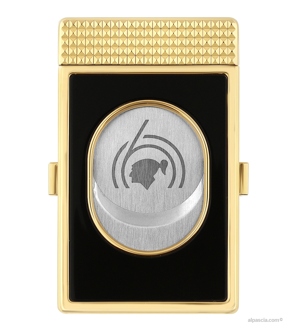 S.T. Dupont Cohiba 60 Cigar Cutter - Rear view showcasing the iconic gold and Cohiba grid pattern
